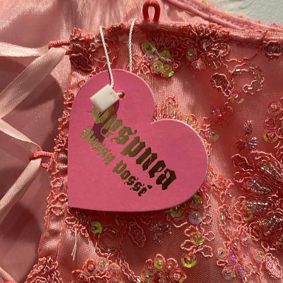 Dyspnea custom one off rare sequin and beaded crop top with puff puffs corset - Picture 7 of 11